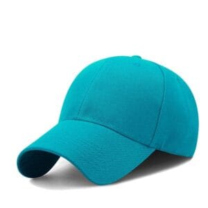 ZY1001 6 panel baseball cap velcro strap lake blue
