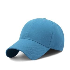 ZY1001 6 panel baseball cap velcro strap light blue