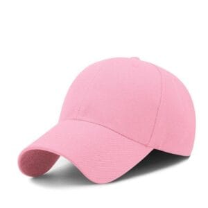 ZY1001 6 panel baseball cap velcro strap light pink