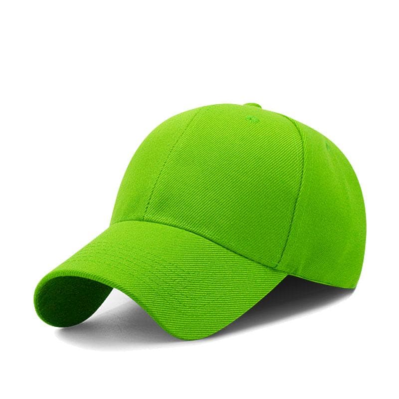 ZY1001 6 panel baseball cap velcro strap-lime green