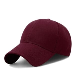 ZY1001 6 panel baseball cap velcro strap maroon