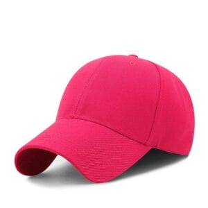 ZY1001 6 panel baseball cap velcro strap pink
