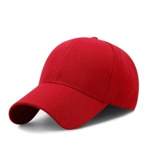 ZY1001 6 panel baseball cap velcro strap red