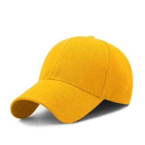 ZY1001 6 panel baseball cap velcro strap yellow