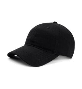 ZY1003 6 panel baseball cap metal buckle strap black