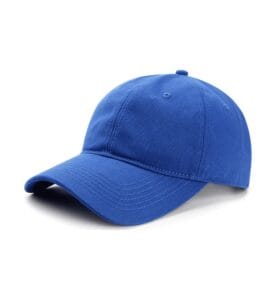 ZY1003 6 panel baseball cap metal buckle strap blue