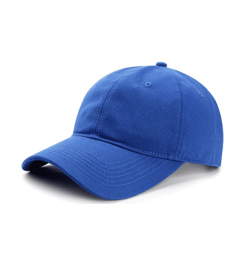 ZY1003 6 panel baseball cap metal buckle strap-blue
