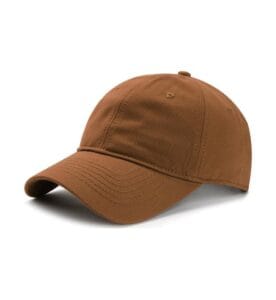 ZY1003 6 panel baseball cap metal buckle strap brown