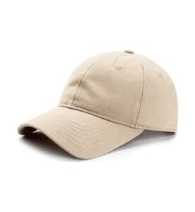 ZY1003 6 panel baseball cap metal buckle strap khaki