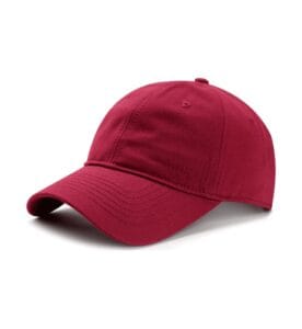 ZY1003 6 panel baseball cap metal buckle strap maroon