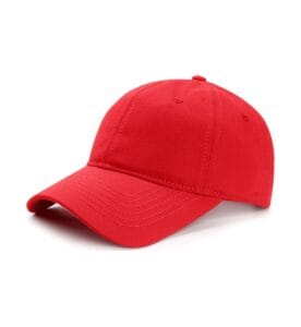 ZY1003 6 panel baseball cap metal buckle strap red