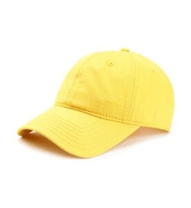 ZY1003 6 panel baseball cap metal buckle strap yellow