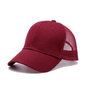 ZY3002 6 panel trucker cap maroon