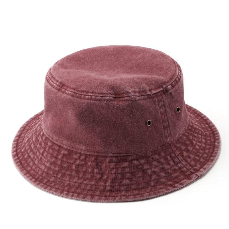 ZY5005 washed bucket hat-maroon