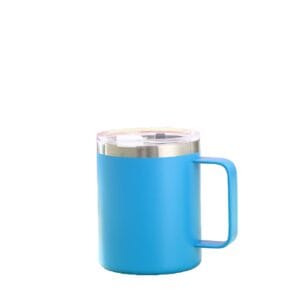 304 stainless steel CUP with handle light blue