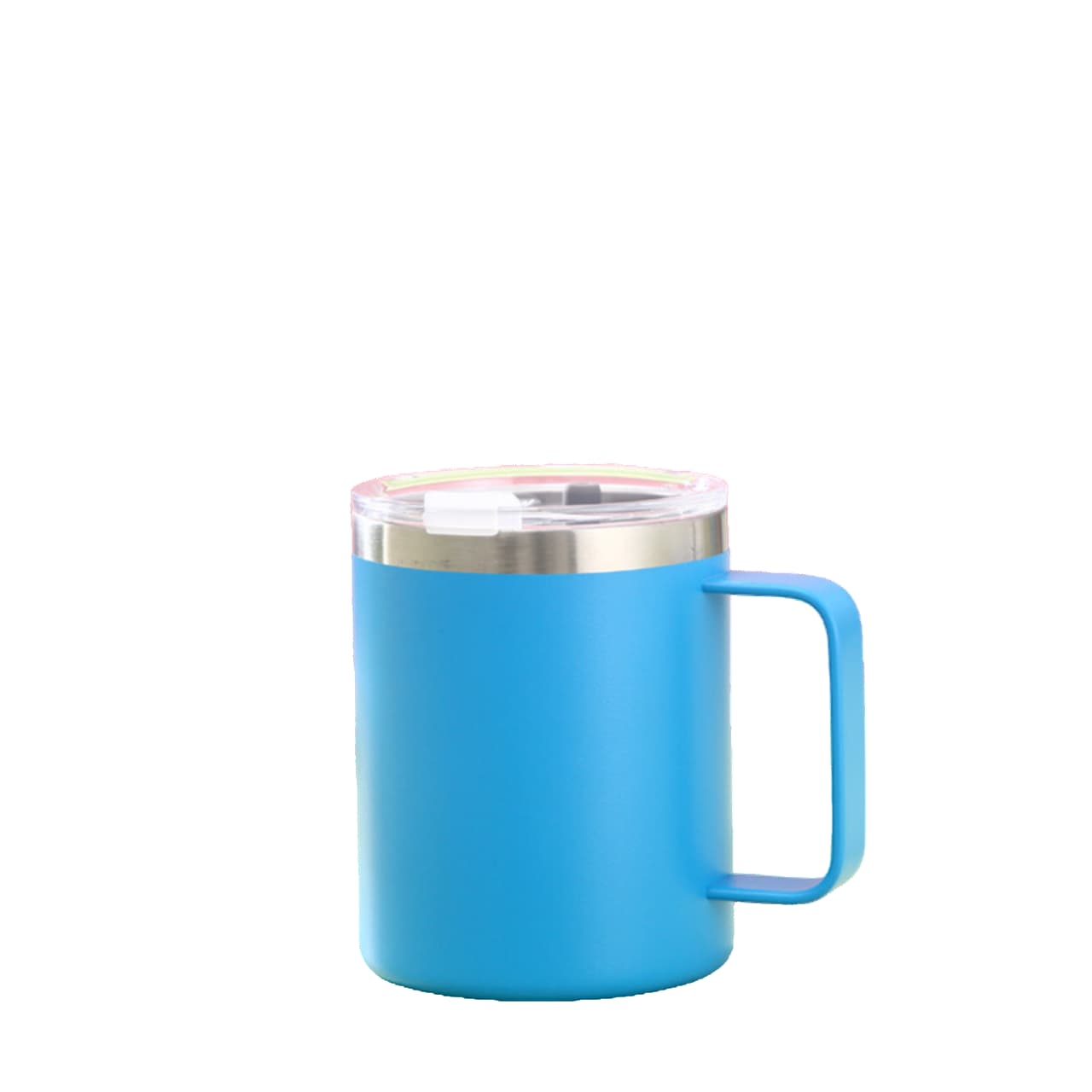 304 stainless steel CUP with handle-light blue