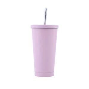 stainless steel straw cup pink