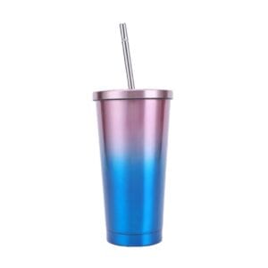 stainless steel straw cup pink blue