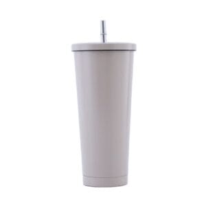 stainless steel straw cup white