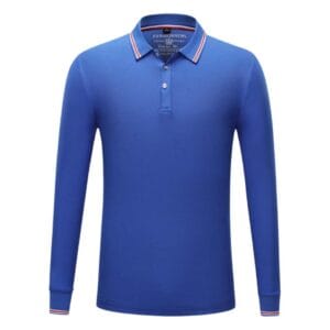 YG148 Bamboo Fibre Long Sleeve Polo Tee blue