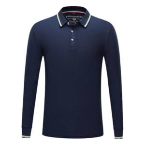 YG148 Bamboo Fibre Long Sleeve Polo Tee navy