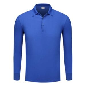 YG501 Cotton Long Sleeve Polo Tee blue