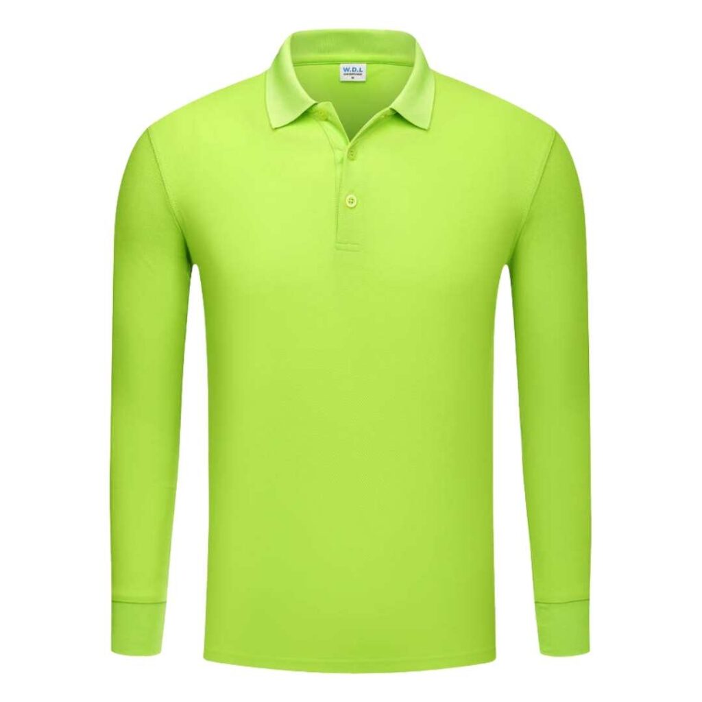 YG501 Cotton Long Sleeve Polo Tee - green