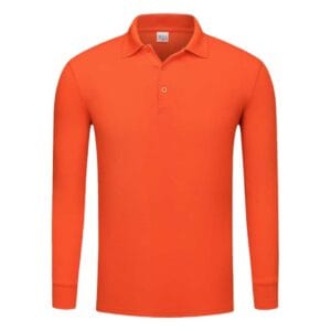 YG501 Cotton Long Sleeve Polo Tee orange