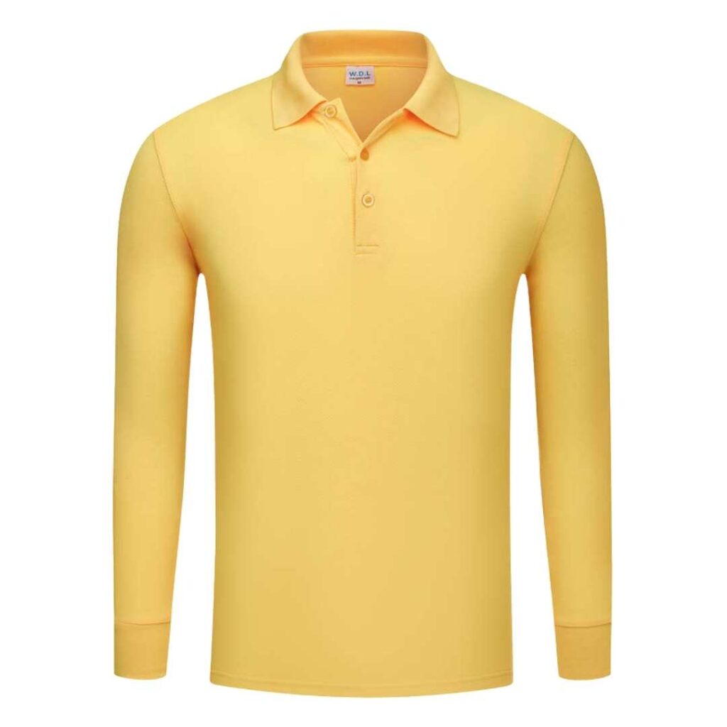 YG501 Cotton Long Sleeve Polo Tee - yellow