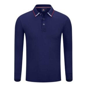 YG506 Cotton Long Sleeve Polo Tee navy