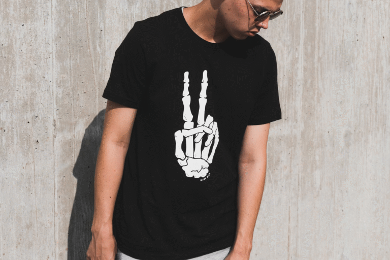 A screen printed shirt showcasing some of the most unique t-shirt printing methods for apparel brands.